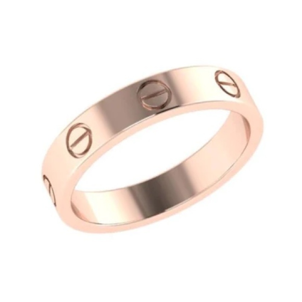 NEW Stainless Steel Screw Love Ring in Rose Gold